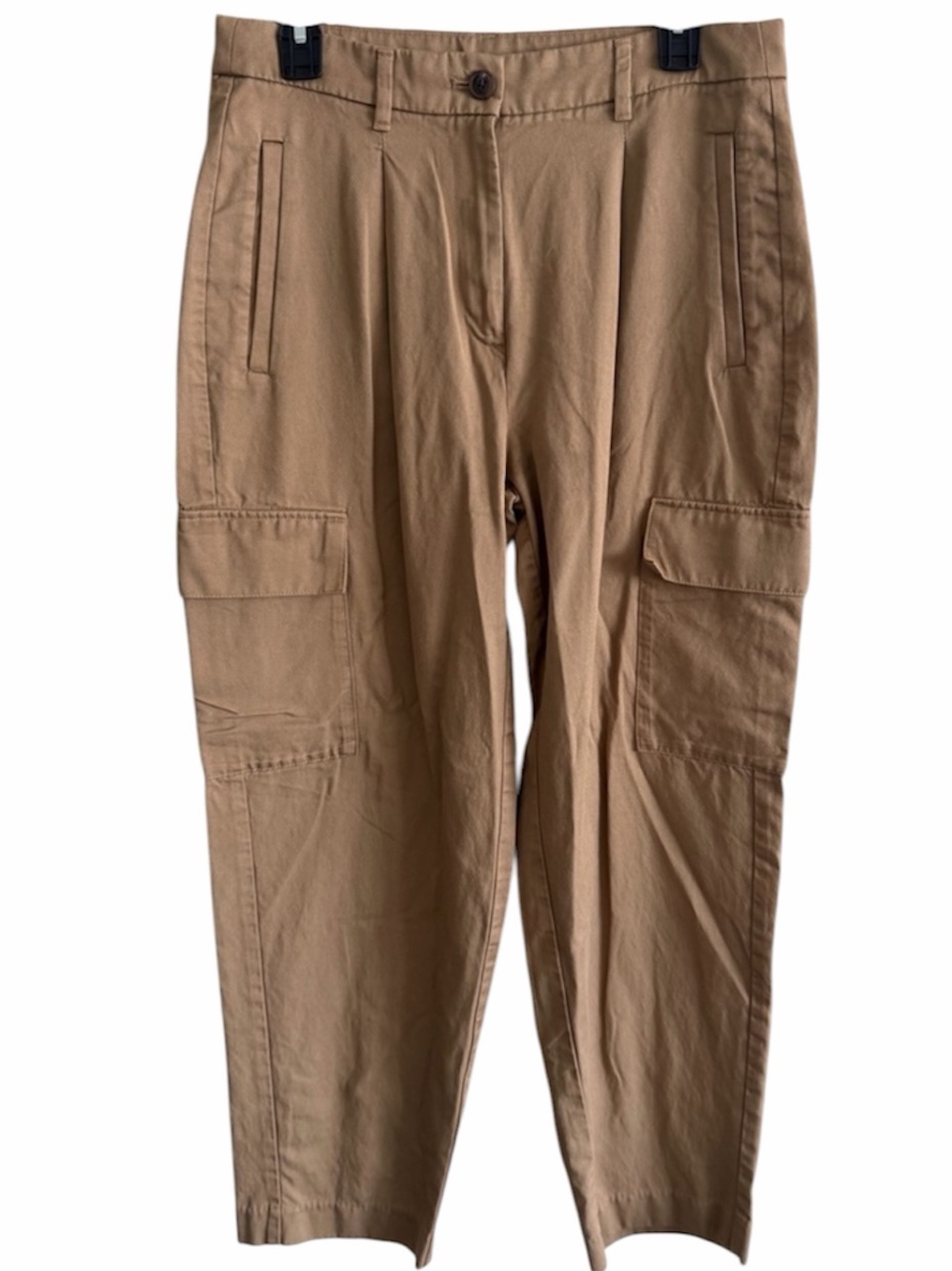 Old Navy Extra High Rise Taylor Straight Trouser Tan Cargo Barrel Pants Size M